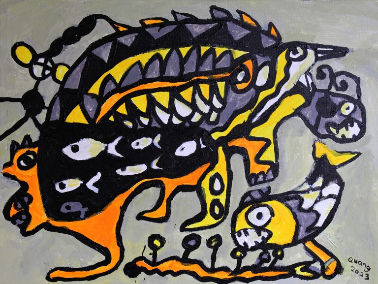 Con mồi- 60x80cm- Acryic- 2023