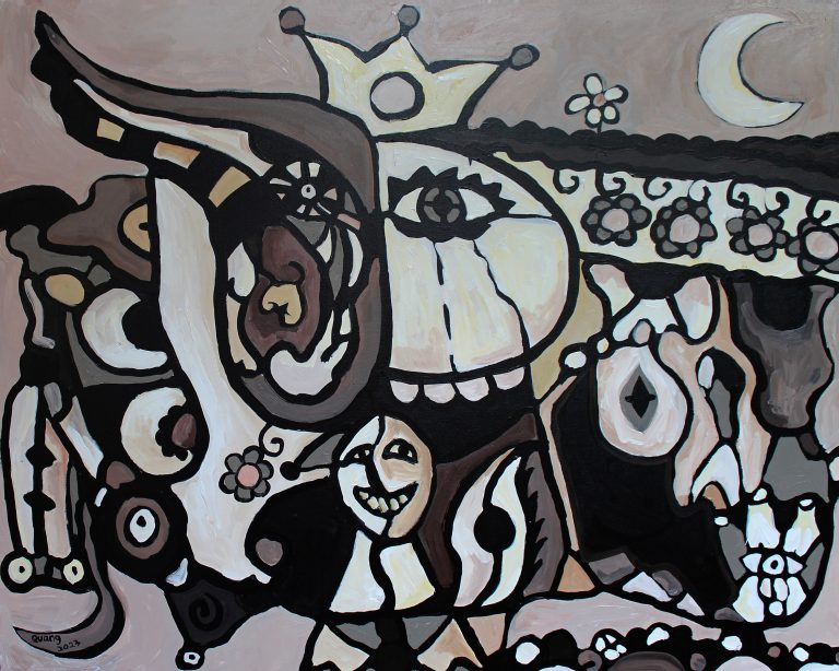 Hoàng hậu khóc- 120x150cm- Acrylic- 2023