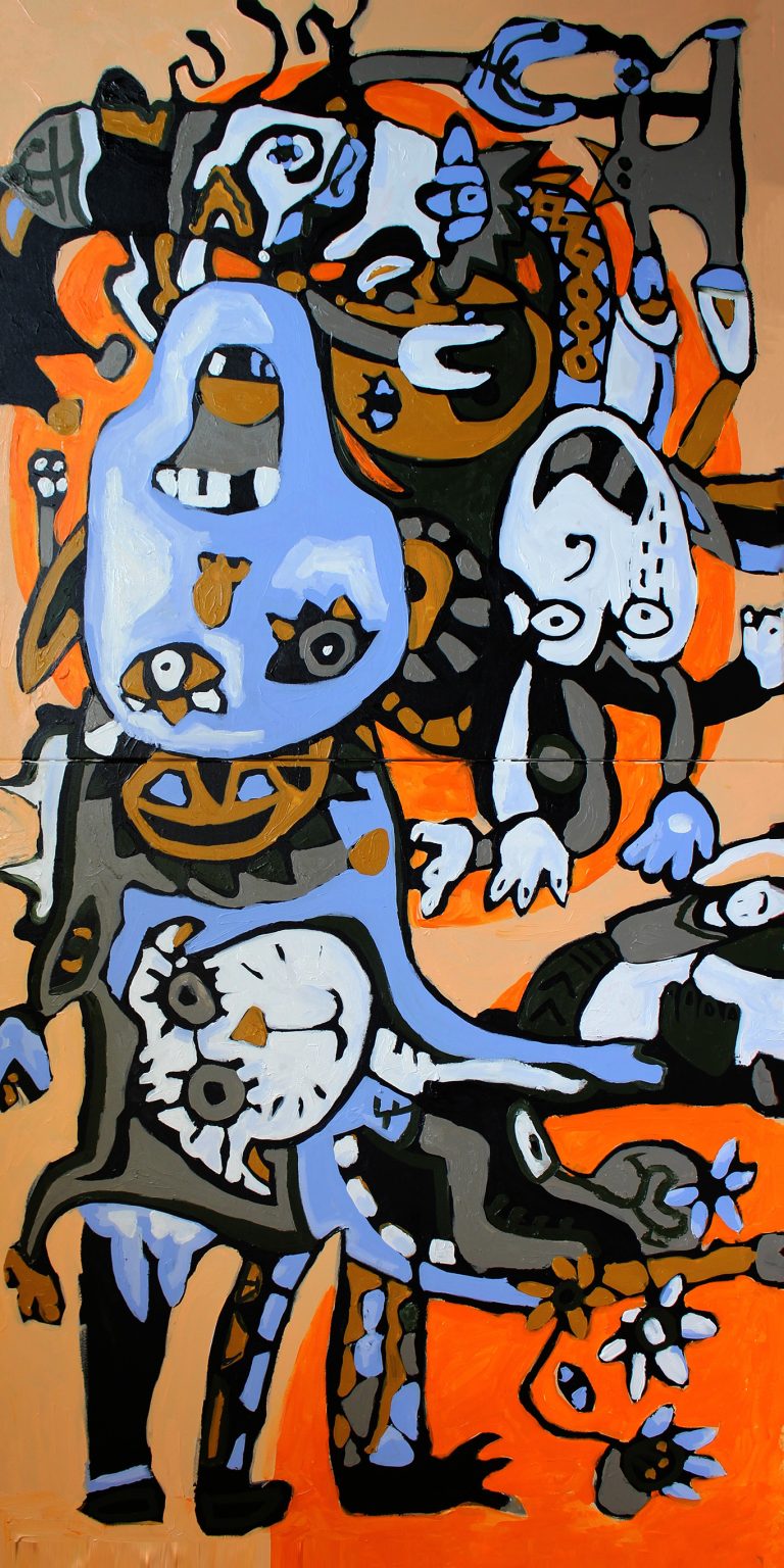 Ngước nhìn lên cao- 240x120cm- Acrylic- 2023