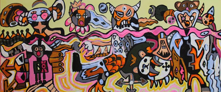 Rong chơi giữa đời- 150x360cm- Acrylic- 2022