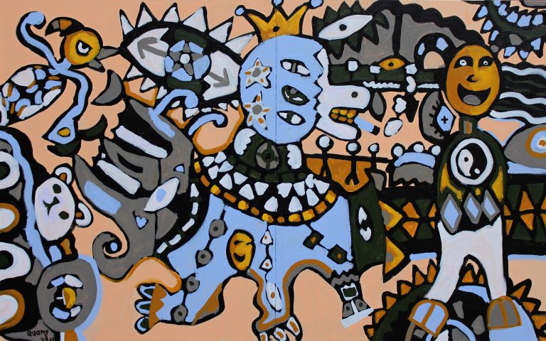 Theo dòng ký ức- 150x240cm- Acrylic- 2022