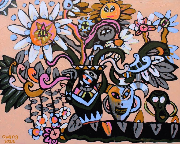 Tĩnh vật xin chào- 120x150cm- Acrylic- 2022