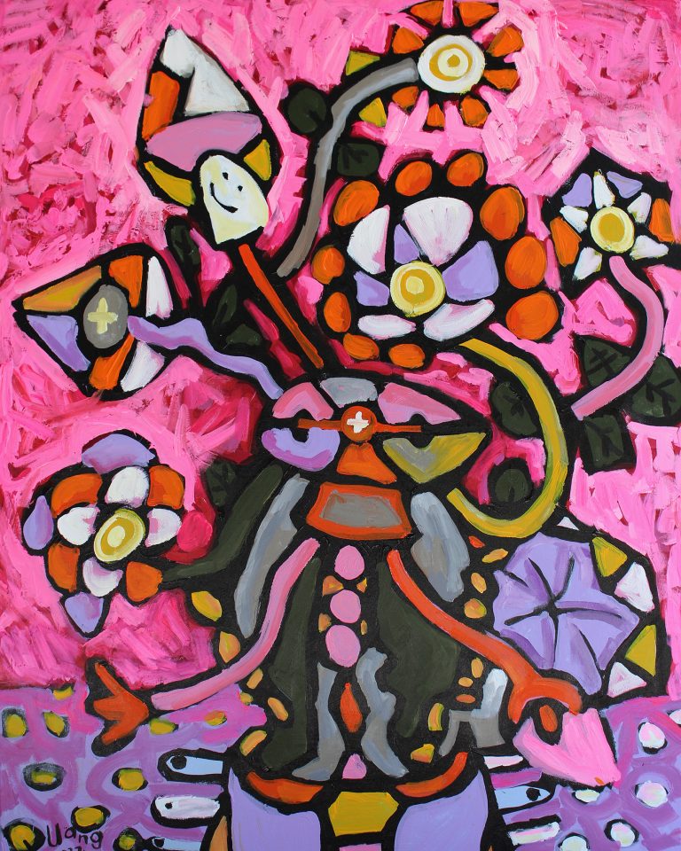 Vũ điệu trên bàn-150x120cm- Acrylic- 2022